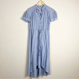 Free People Button Up Tie Waist Midi Dress Size XS